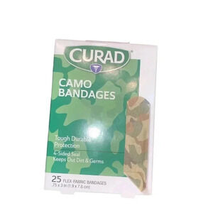 Curad Child-Safe Adhesive Bandages, Green Camouflage Design, 3/4 x 3 Inch